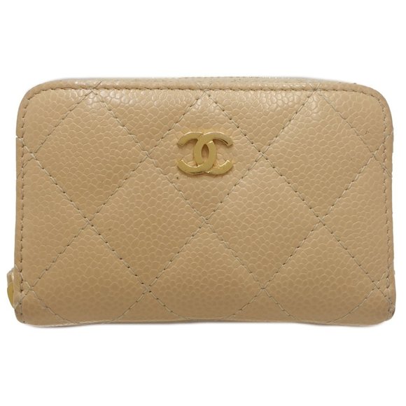 CHANEL Matelasse Coin Purse AP0126 Case Caviar Skin Beige 083223 - Picture 1 of 10